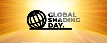 Sun shining on earth with Global Shading Day logo.